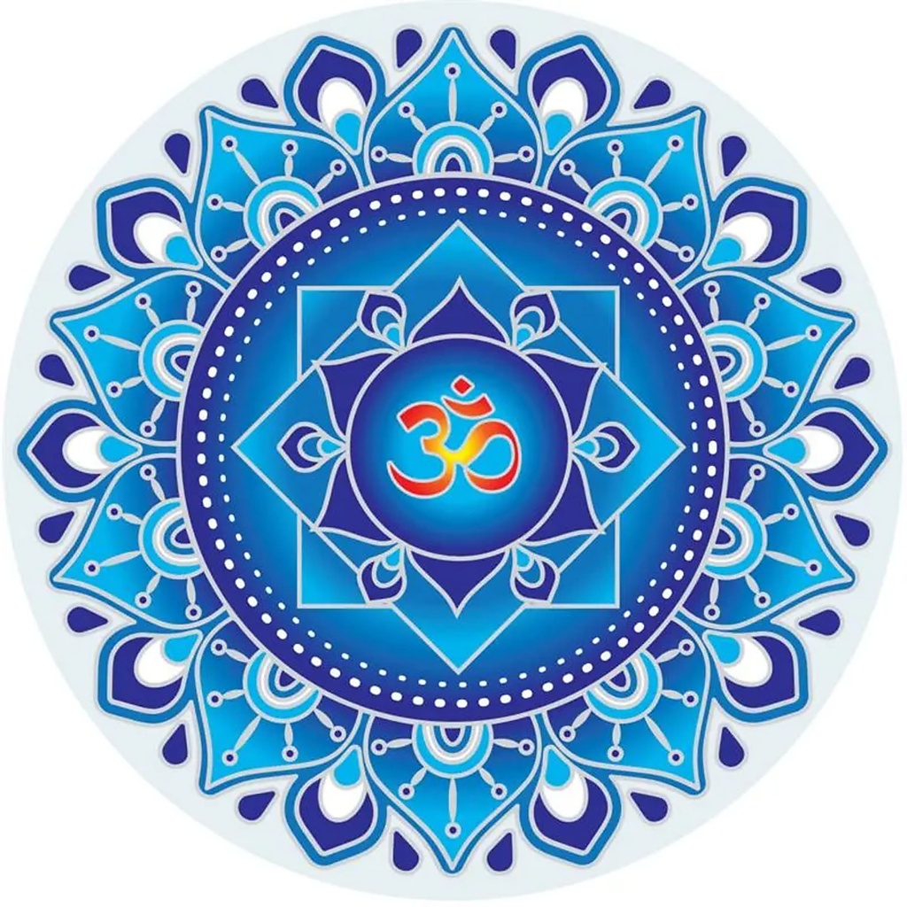 Adhésif fenêtre Blue Om Mandala | 14 cm