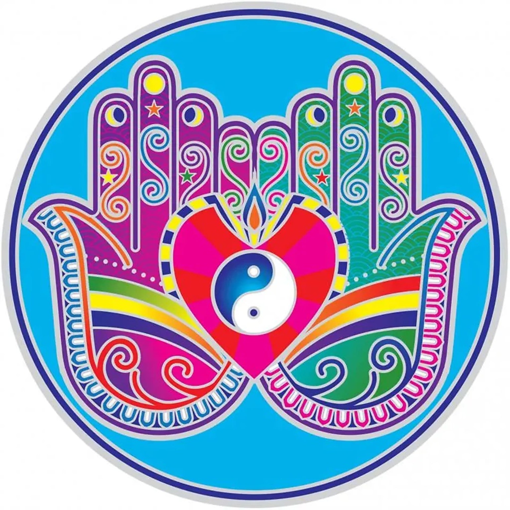 Adhésif fenêtre Healing Hands Mandala | 14 cm