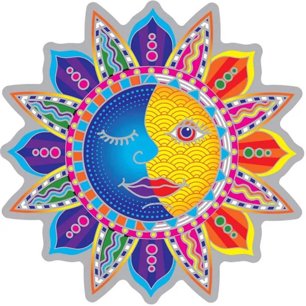 Adhésif fenêtre Soleil et lune | 12 cm