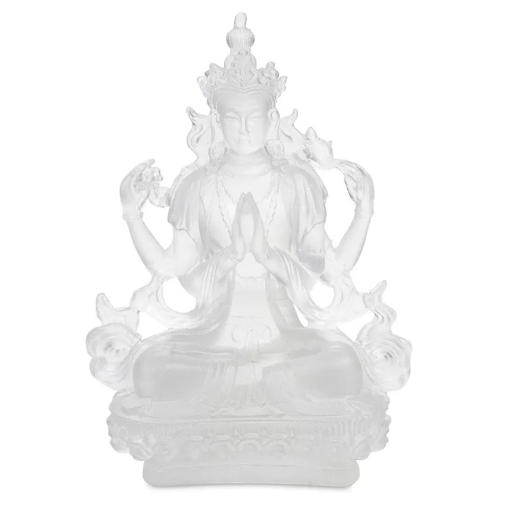 Bouddha Chenrezig transparent blanc