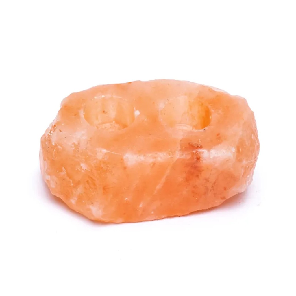 Bougeoir en cristal sel 2 bougies chauffe-plat | 2000-3000 g
