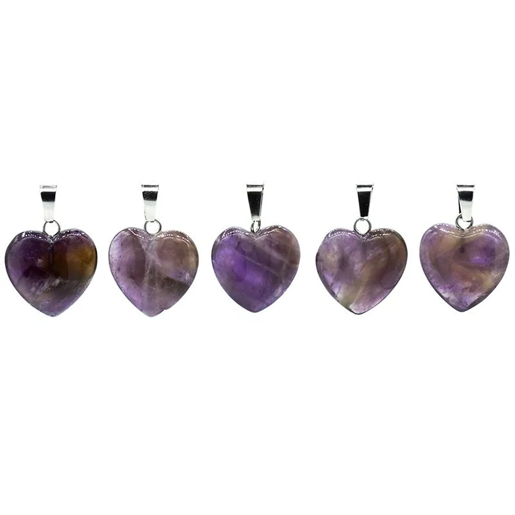 [8719497618224] Pendentif améthyste en forme de coeur