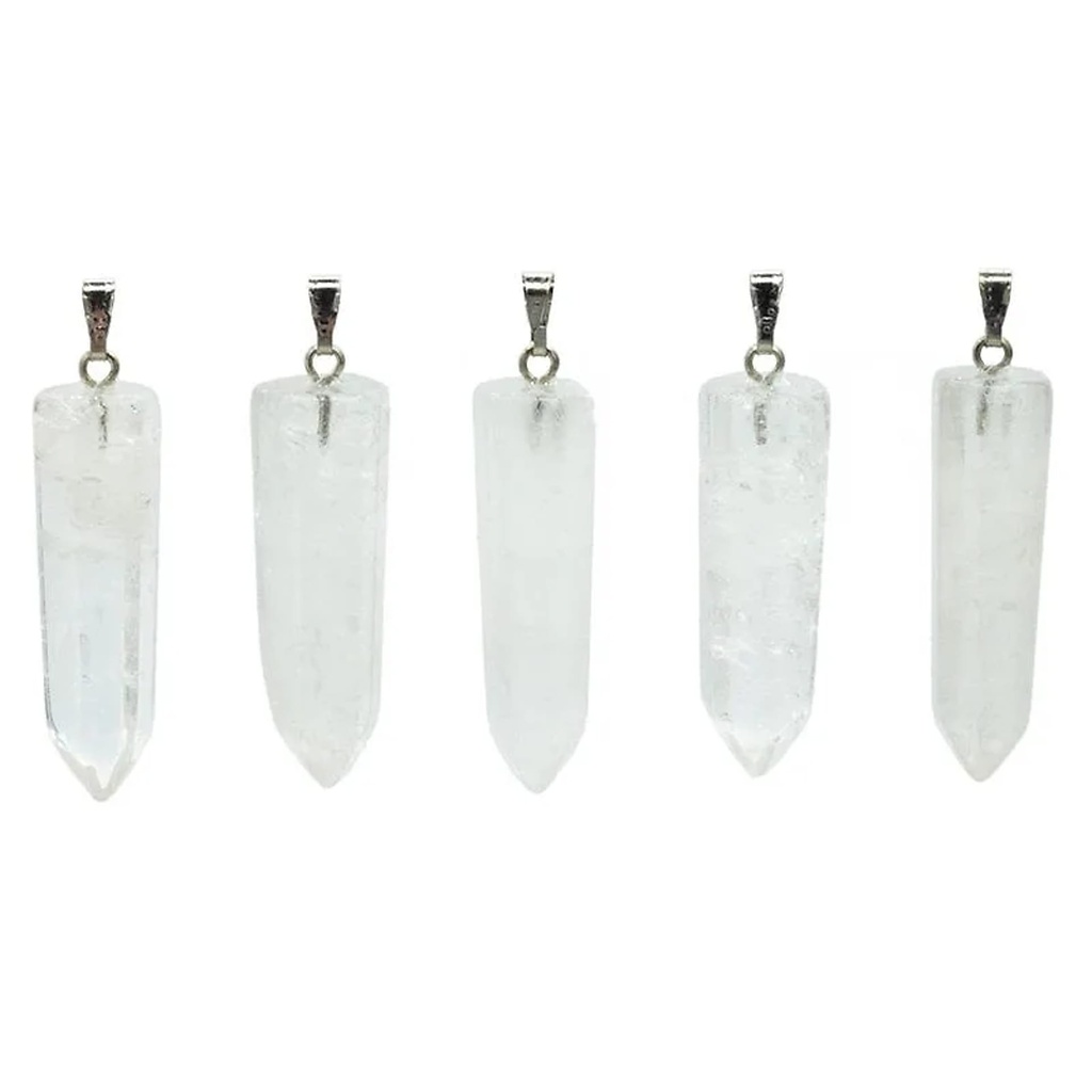 Pendentif facetté en cristal de roche S