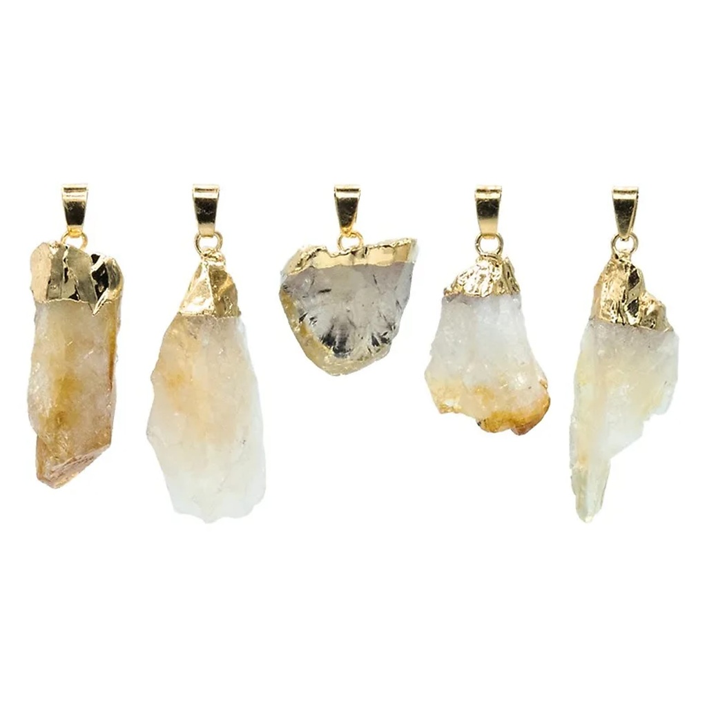 Pendentif citrine brute (quartz fumé) | ±2cm