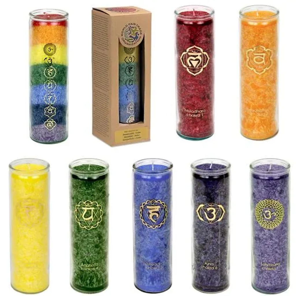 Bougies des Chakras confection 12 x | 21x6.5cm