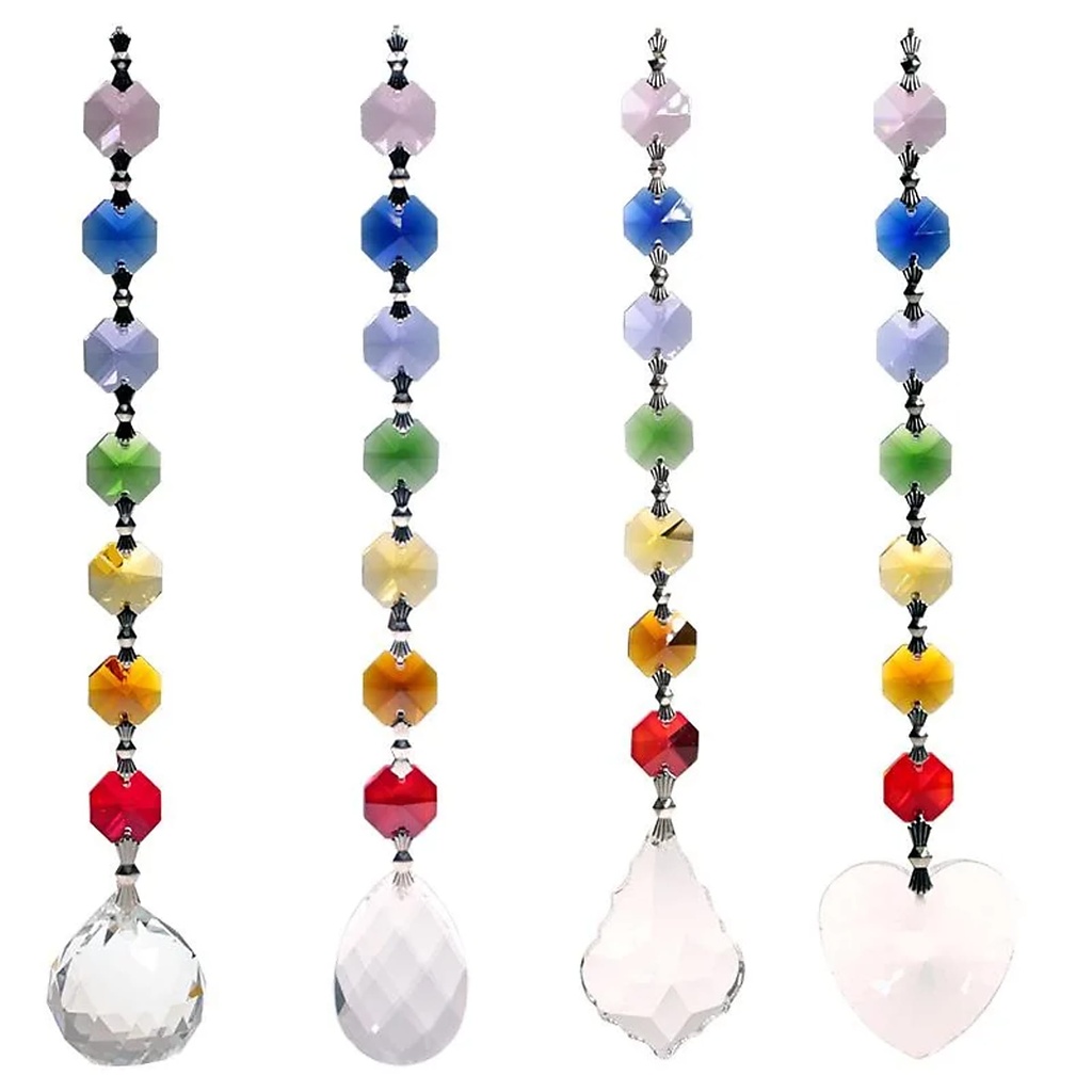 Cristaux Feng Shui SET 4 guirlandes Chakra | 20 cm