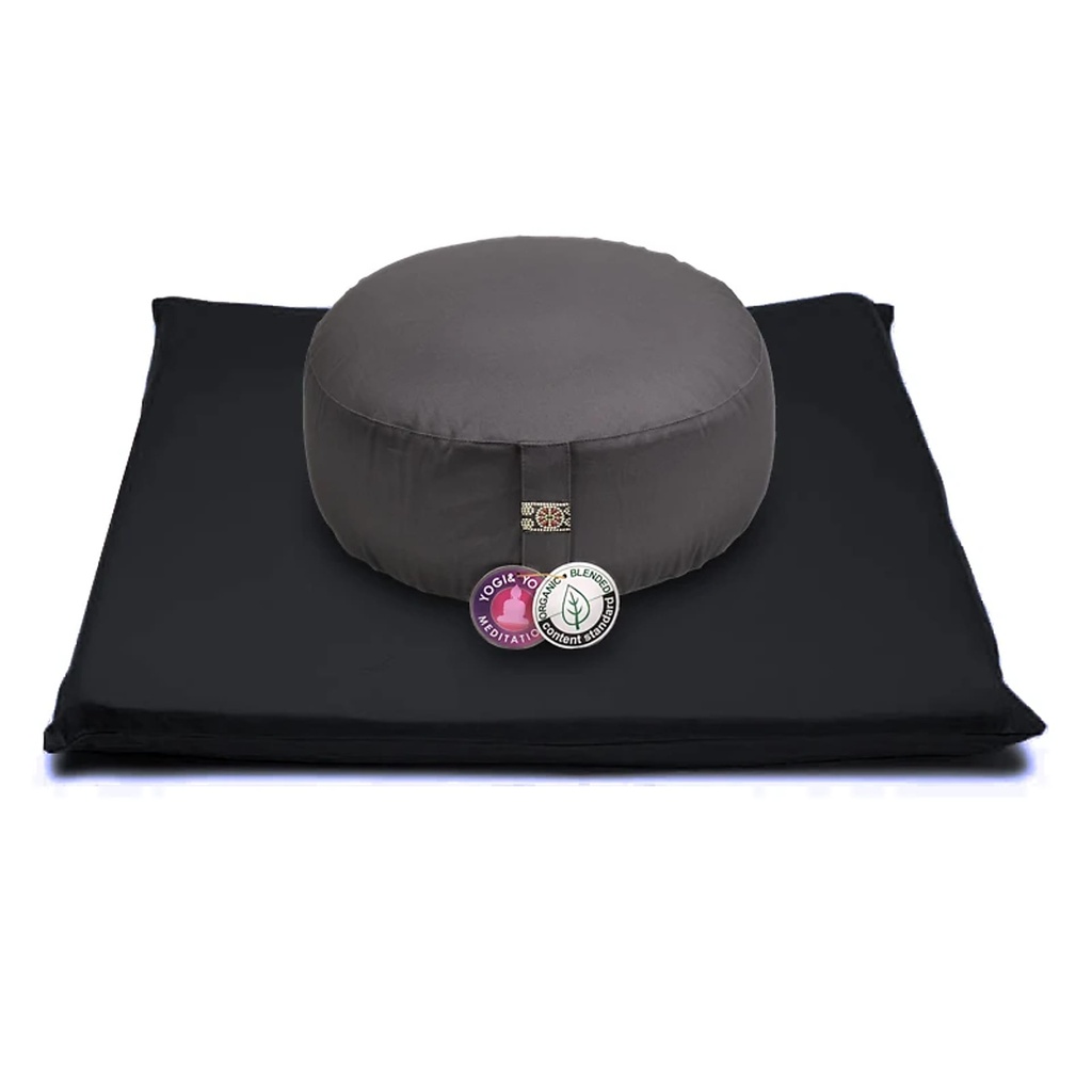 SET Méditation Anthracite/ noir coton BIO (OCS) | 65x65x5 cm; ±2500 g