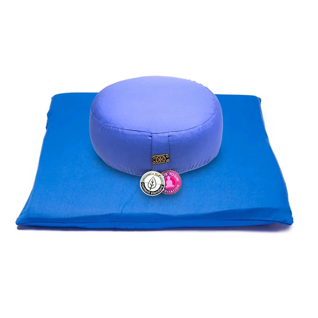 SETde méditation Bleu sur bleu coton BIO (OCS) | 65x65x5 cm; ±2500 g
