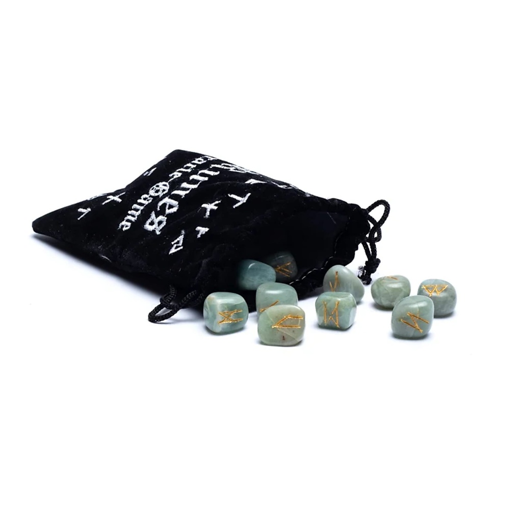 Aigue marine Oracle Rune  dans un sac de velours | 262 g