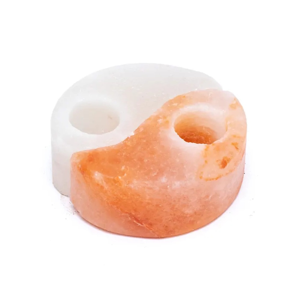Bougeoir en cristal de sel yin yang | 1600-1800g
