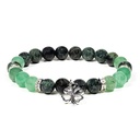 Bracelet Jaspe kambaba / Aventurine avec trèfle | 8 mm