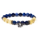 Bracelet Lapis lazuli / Quartz rutile avec Ganesh | 0.8 cm