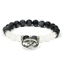 Bracelet Labradorite / Agate blanche avec om | 8mm