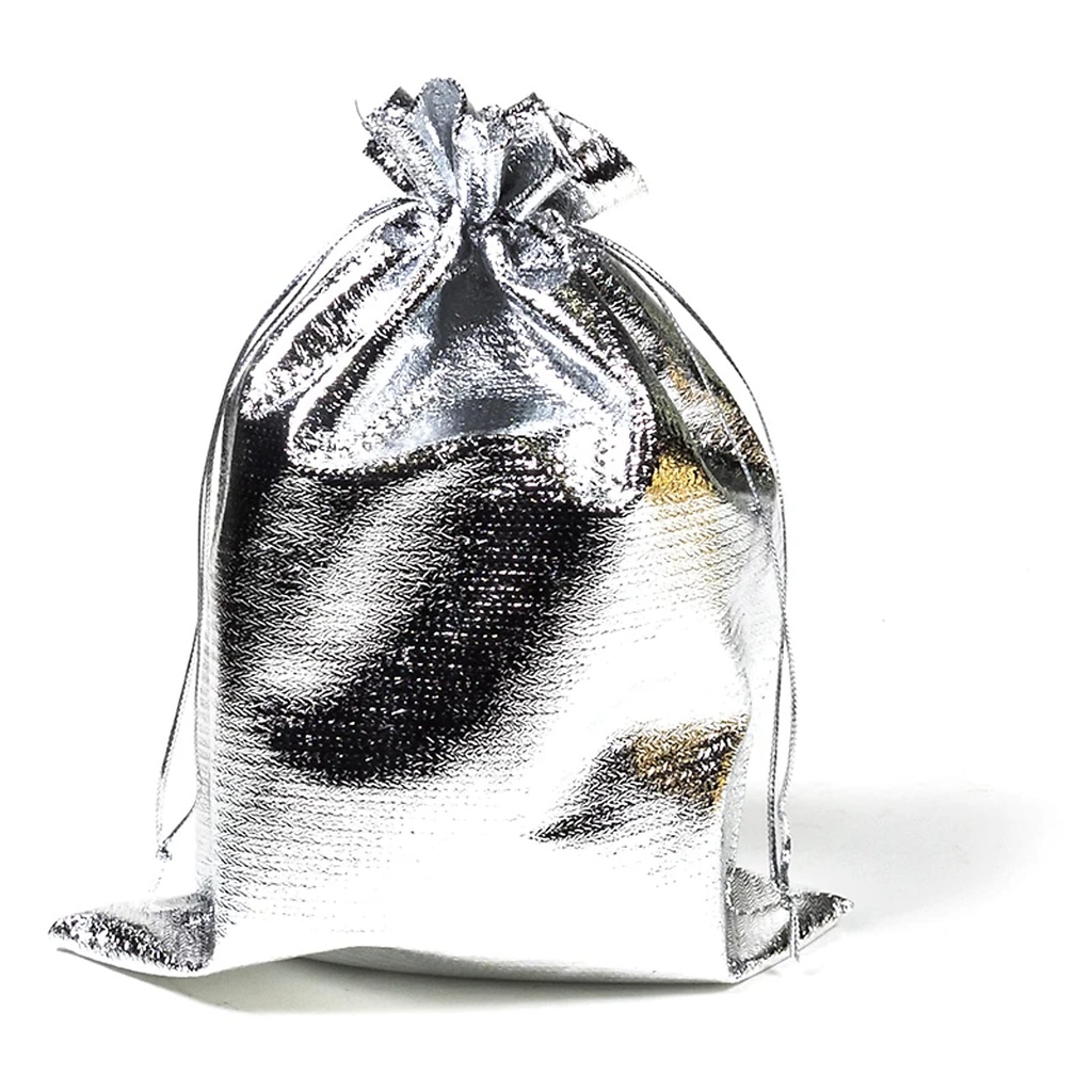 Petit sac cadeau couleur d'argent | 15x20cm