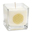 Bougie parfumée à la cire de colza Fleur de vie  |±260g; 6x6x6 cm
