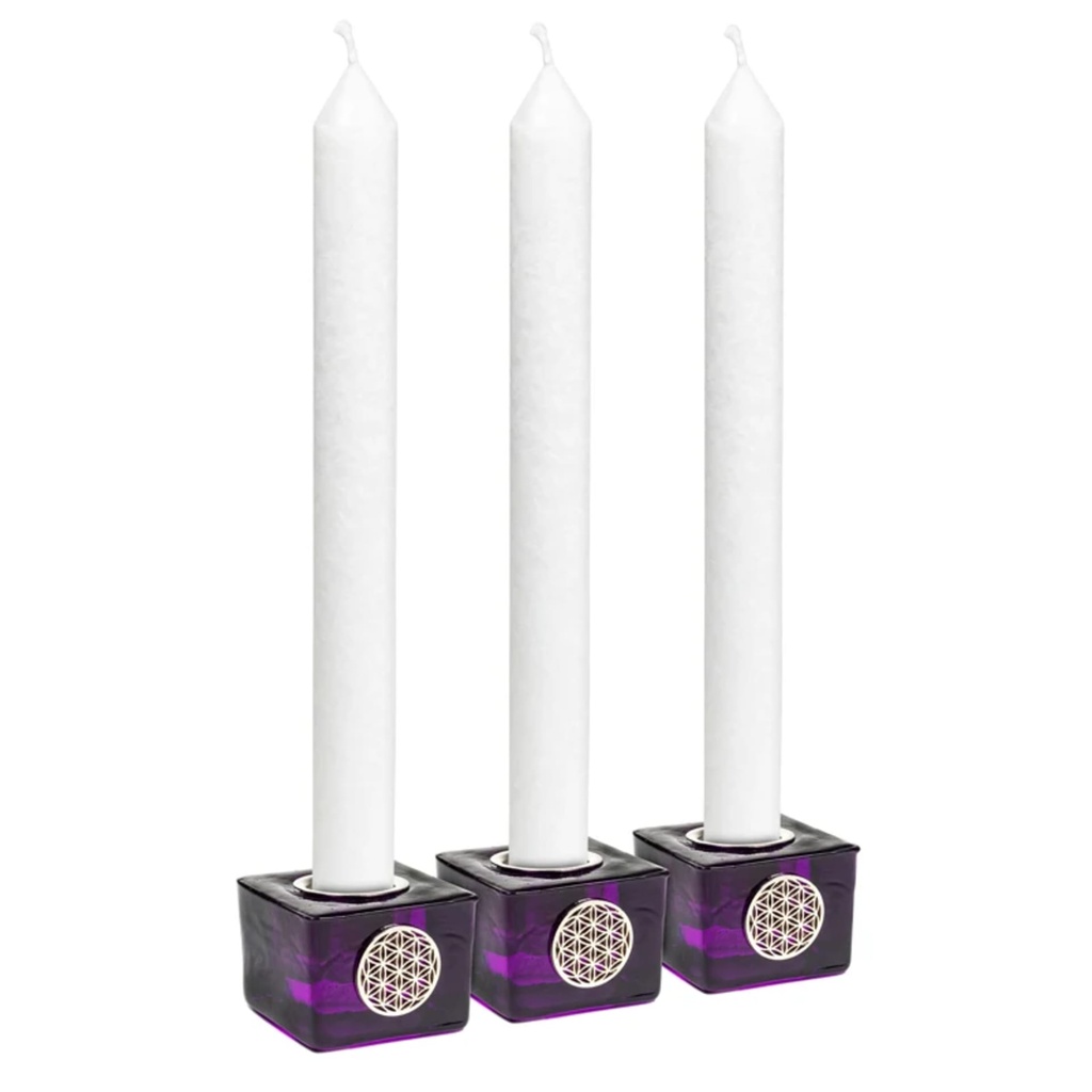 [8720088292938] Set: bougeoirs cube Fleur de vie + bougies