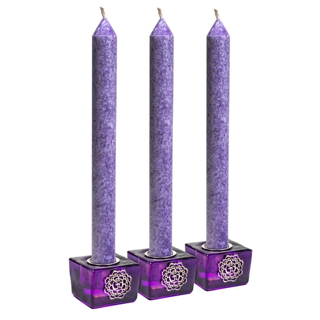 [8720088293003] Set: bougeoirs cube chakra couronne + bougies