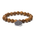 Mala/bracelet bois Wengé élastique + fleur de vie | 0.8cm