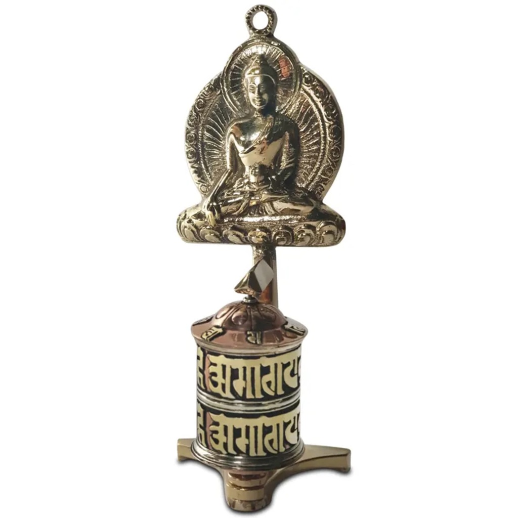 Moulin à prières Bouddha modèle de bureau -- 17.5x7x6cm