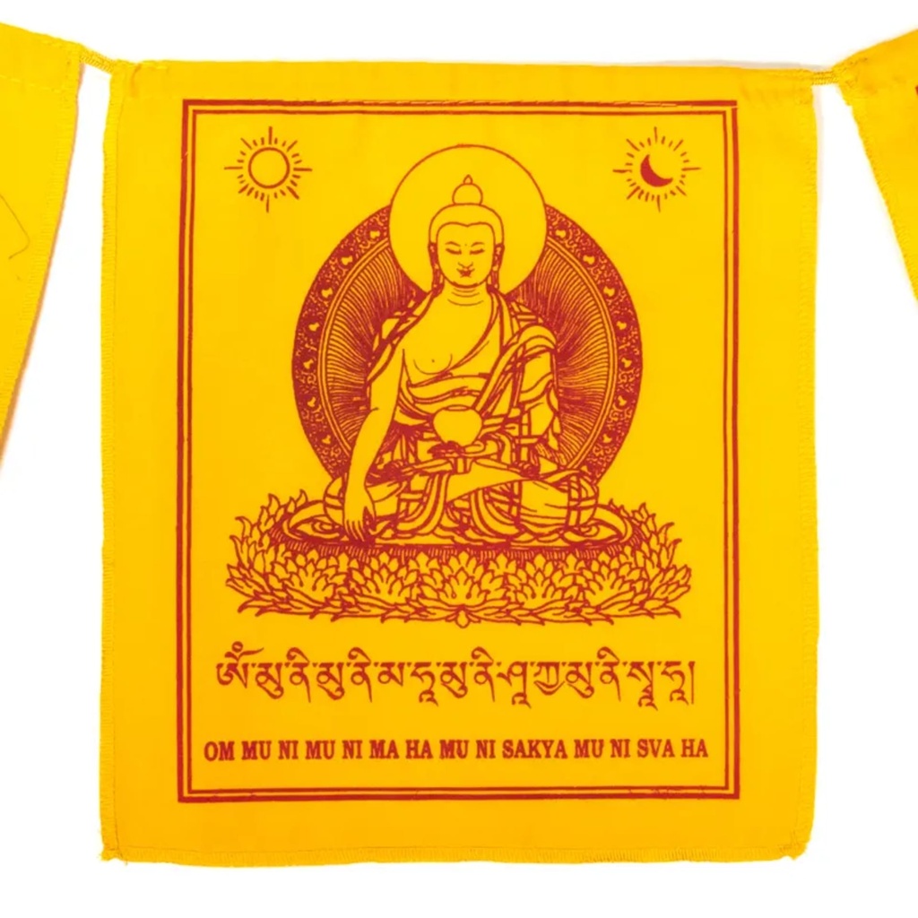 Drapeaux de prière tibétains Bouddha Shakyamuni -- 20x22x200