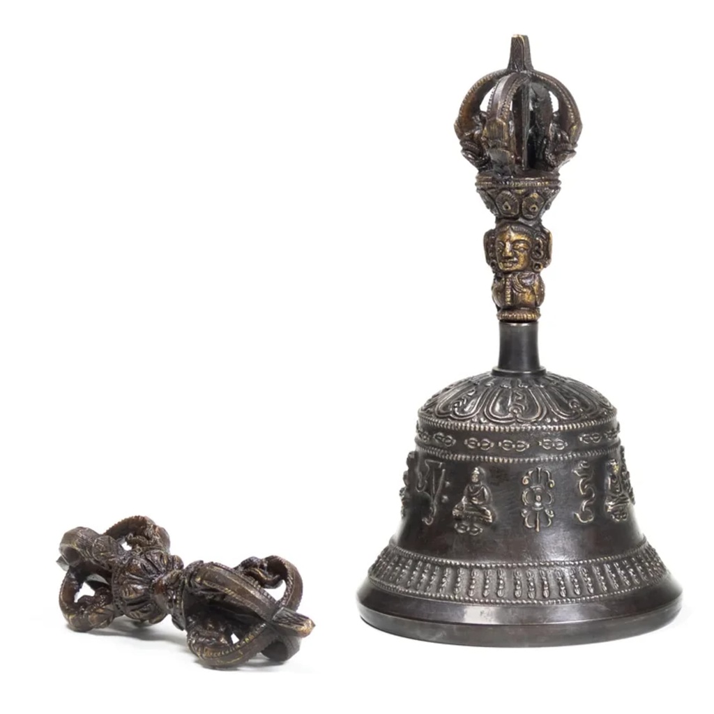 Dorje & Cloche avec dorjes de bronze qualité supérieure