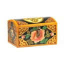 Coffret à trésor tibétain avec double dorje petit | 15x9x9cm