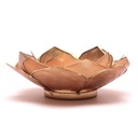 Lumière d'ambiance pétale Lotus fumé/beige bordure or |13.5cm