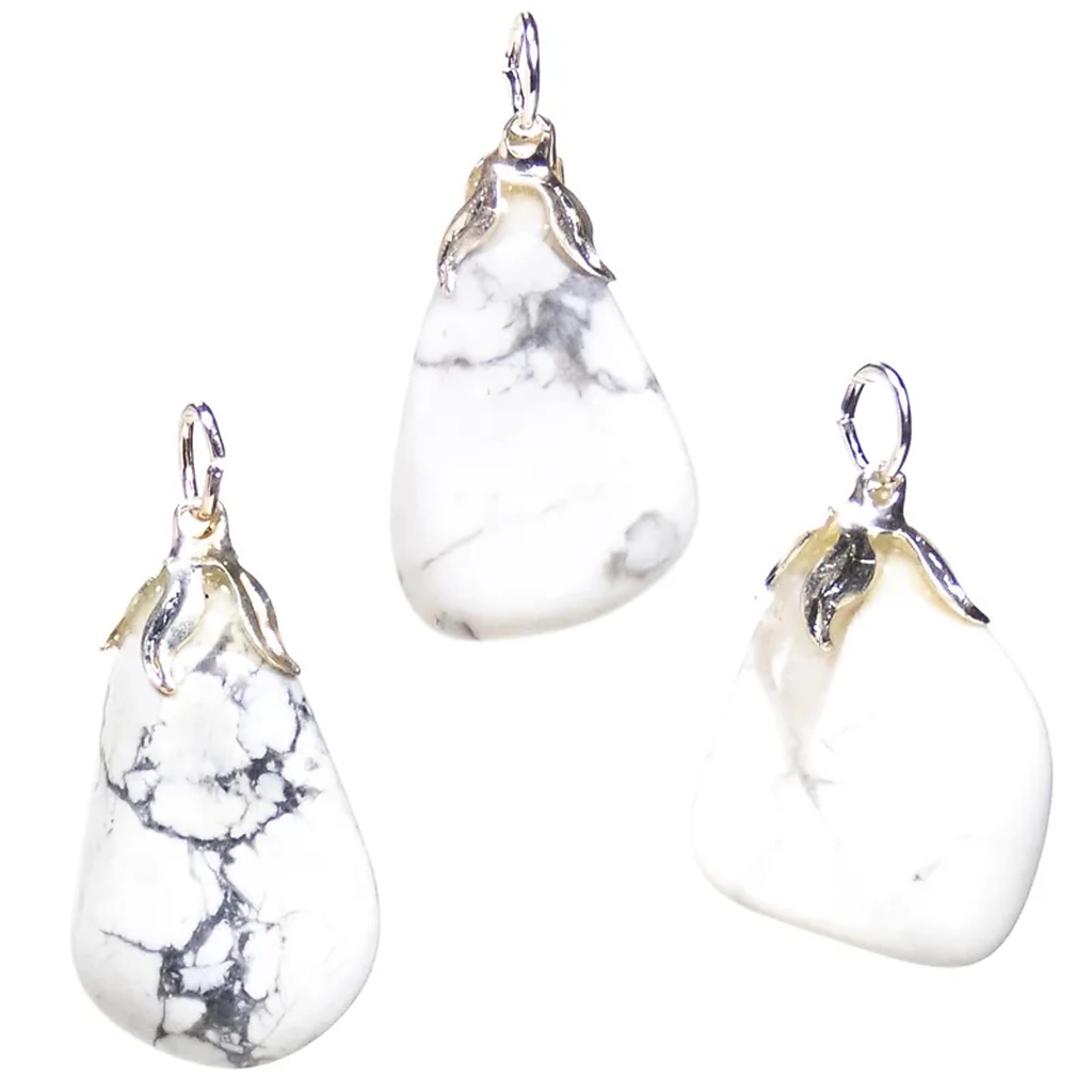 Pendentif pierre gemme Howlite |±1.5-3cm