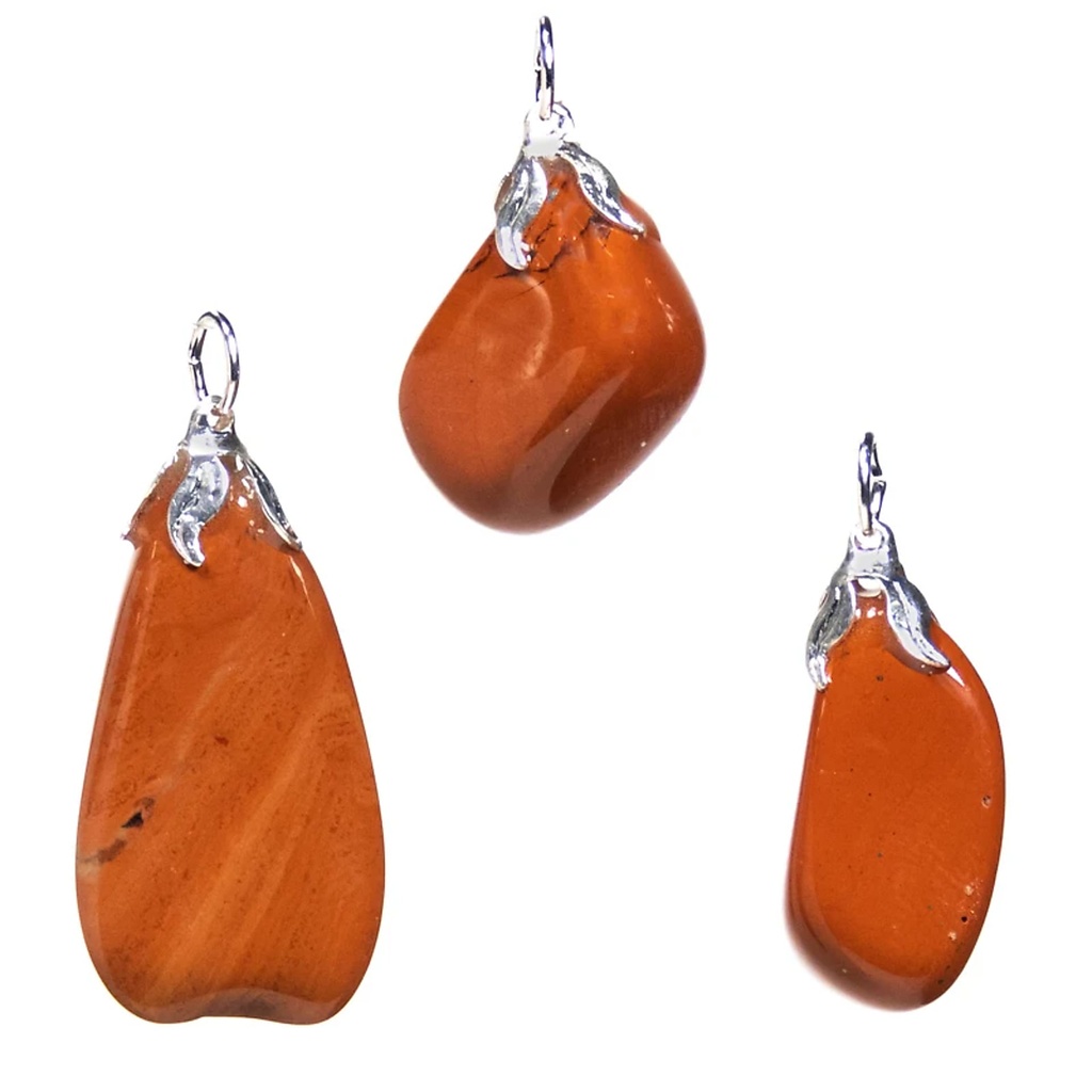 Pendentif pierre gemme Jaspe rouge | ±1.5-3cm