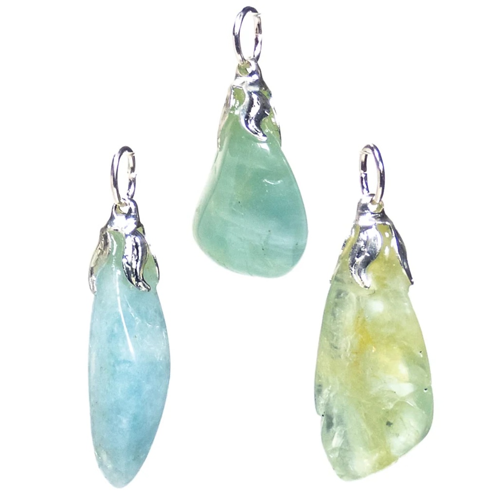 Pendentif pierre gemme Aigue marine qualité A | ±1.5-3cm