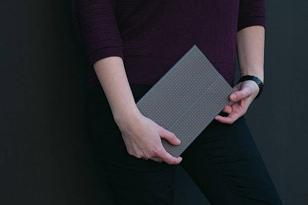 Paper-Oh - Gris sur Orange - A5 - Ligné