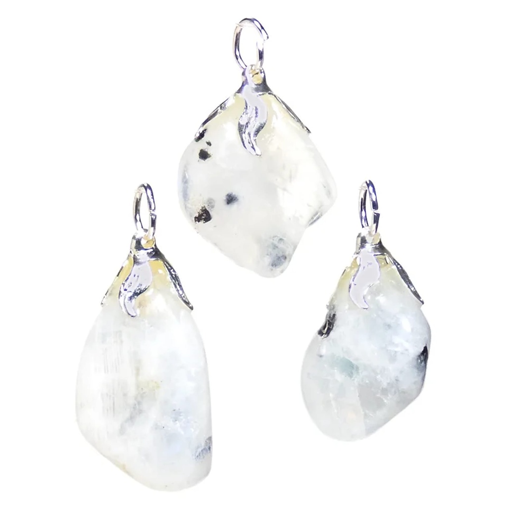 Pendentif pierre gemme Labradorite blanche | ±1.5-3cm