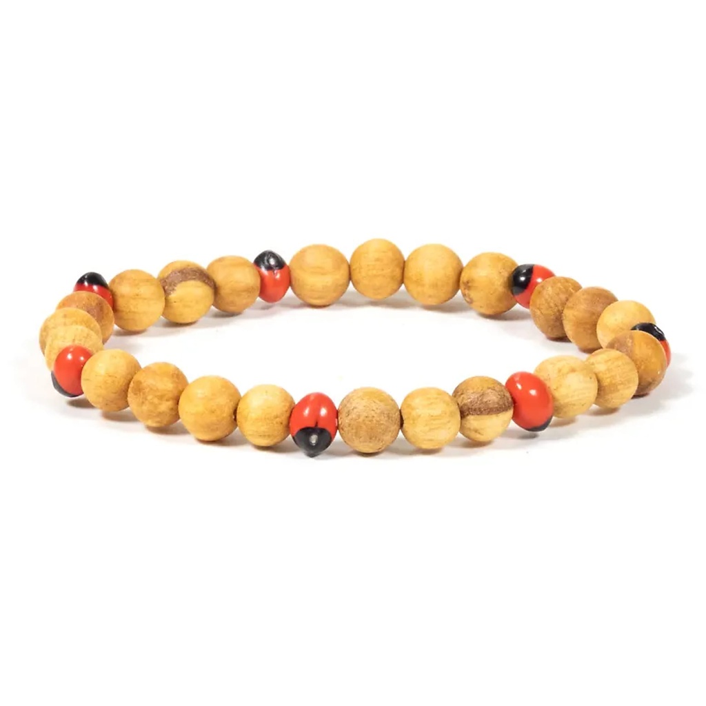 Bracelet Palo Santo avec perles Huayruro | 0.6 cm