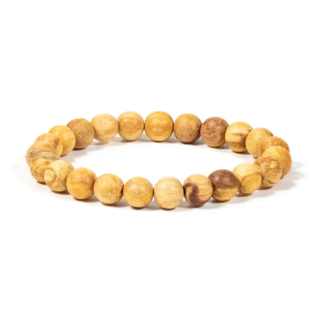 Bracelet Palo Santo perles rondes M élastique | 0.8 cm