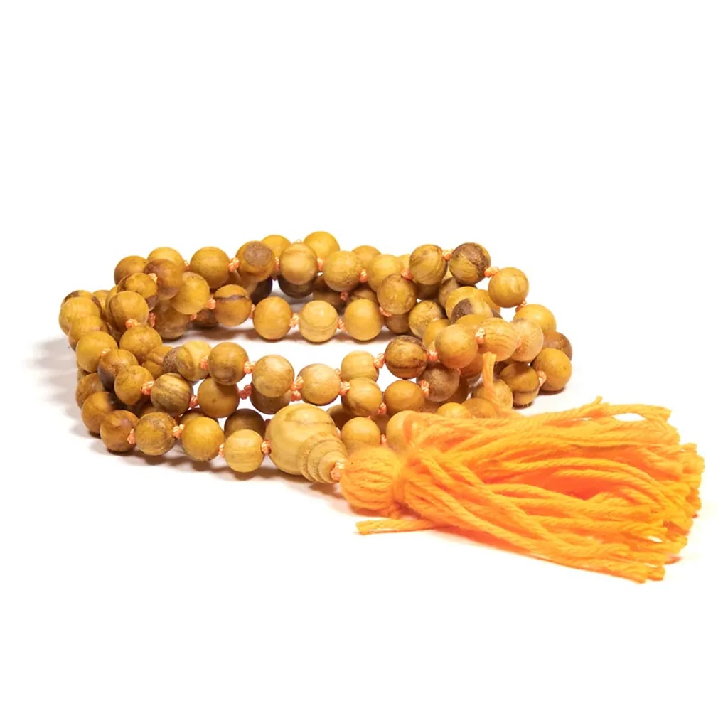 Palo Santo mala avec perle Guru + noeuds - 0.9 cm