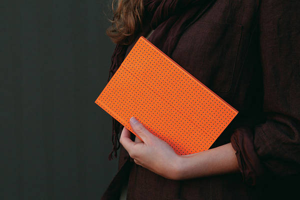 Paper-Oh - Orange sur Gris - A6 - Ligné
