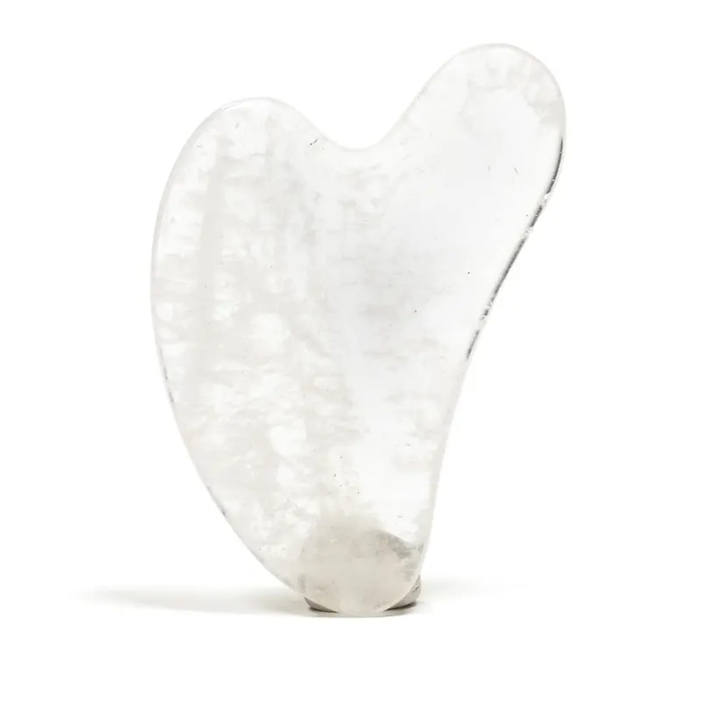 Pierre de massage gua sha en quartz clair | 40g; 8 cm