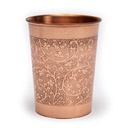 Gobelets en cuivre motif floral gravé | 250 ml