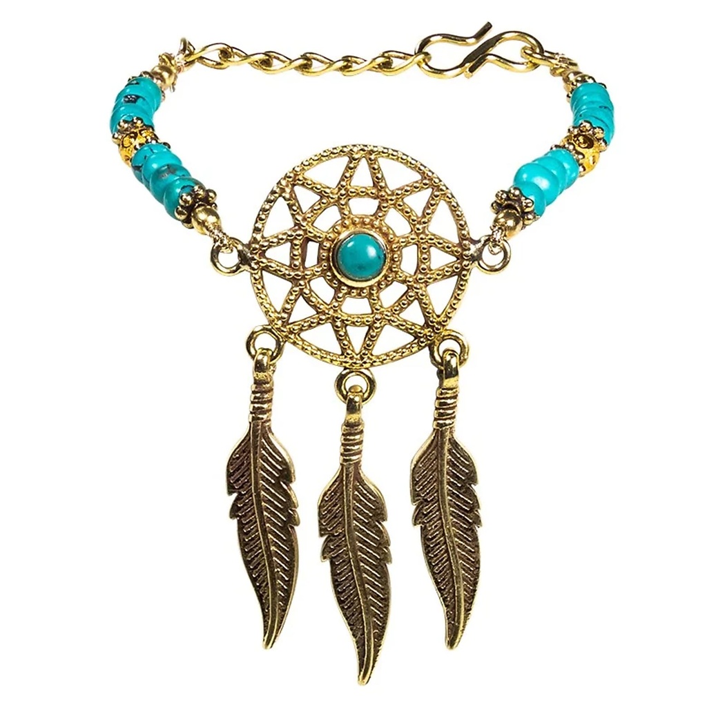 Bracelet attrape-rêves couleur turquoise |±6.5cm
