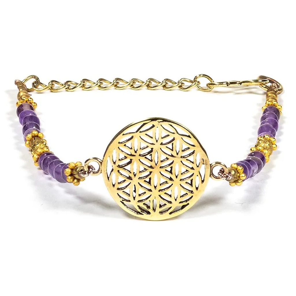 Bracelet fleur de vie avec améthyste | ±0.3 cm