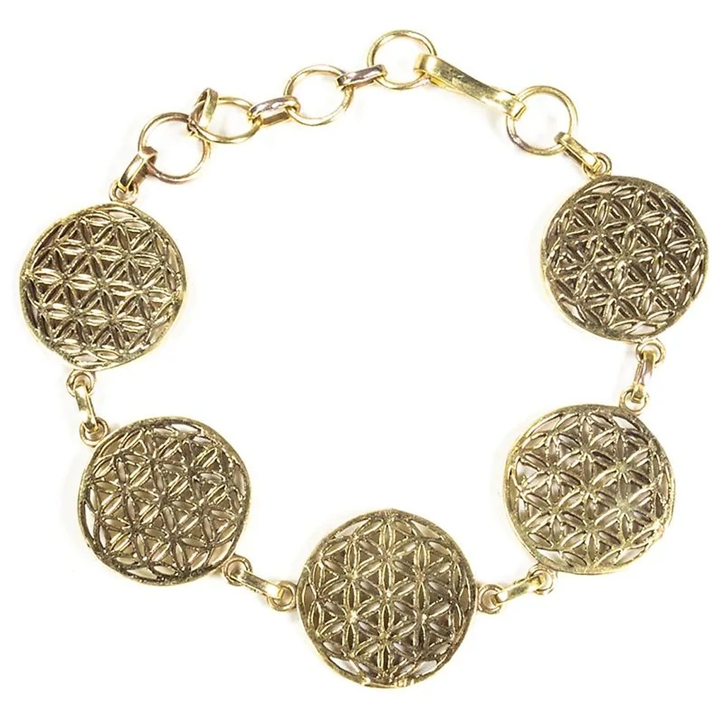 Bracelet fleur de vie couleur or | ±19cm