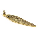 Brûleur d'encens Ganesh feuille couleur d'or | 22x5.5x4cm