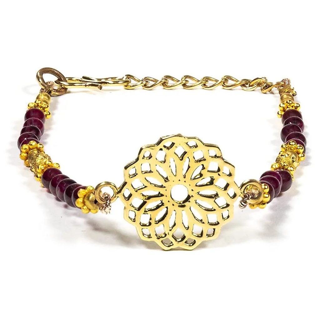 Bracelet graine de vie avec grenat |±6.5cm