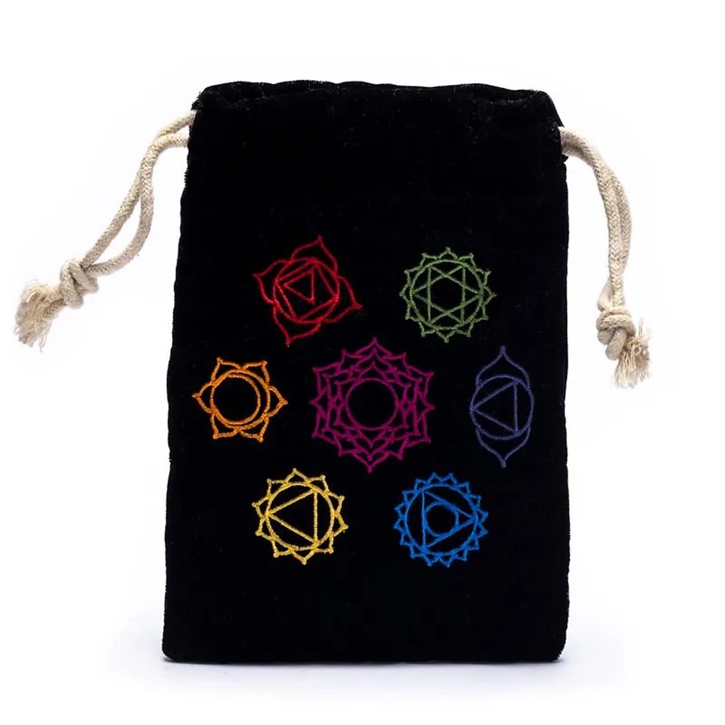 Pochette de velours avec 7 chakras | 19x13 cm
