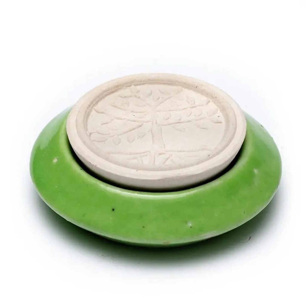 Diffuseur en pierre aromatique Arbre de vie vert | 7.5cm