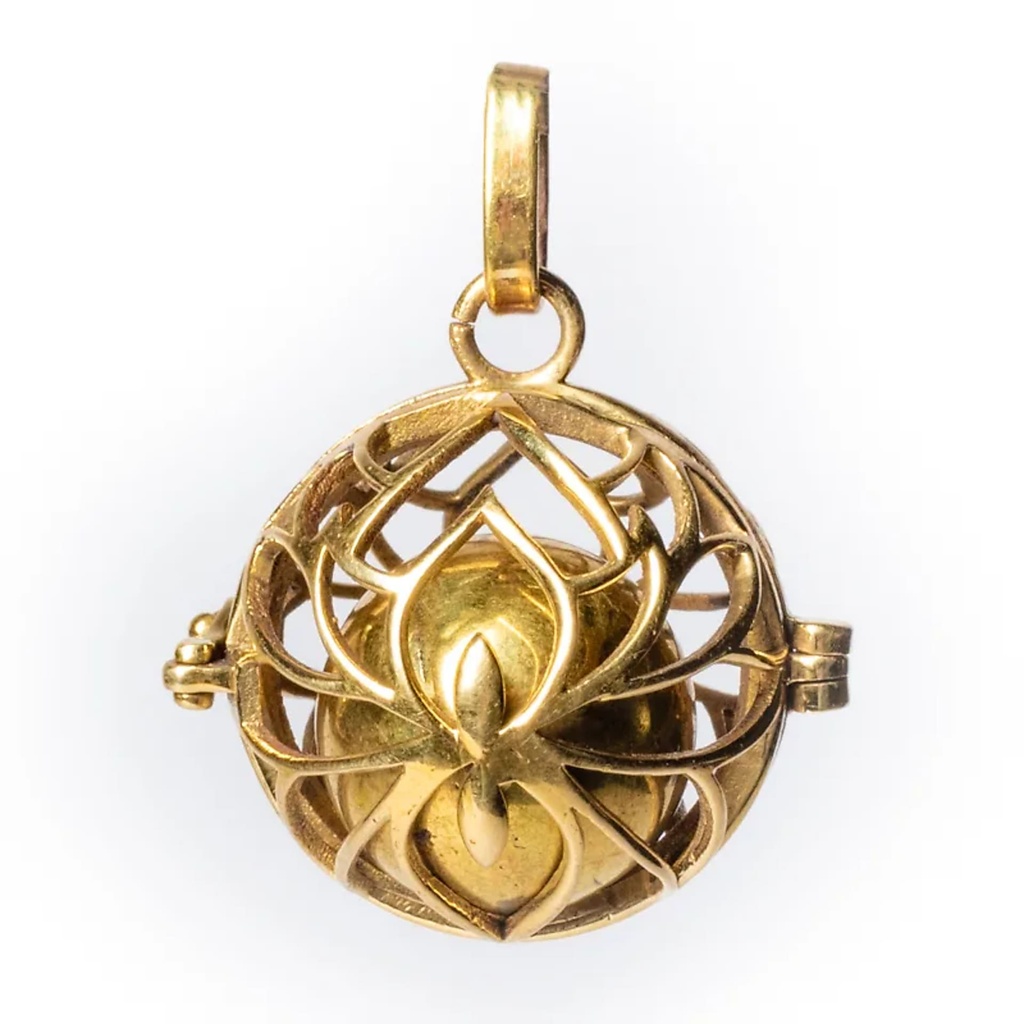 Pendentif grossesse Lotus boule harmonie couleur or | 2.5 cm