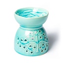 Brûleur à huile Arbre de Vie céramique turquoise | 11x9.5 cm