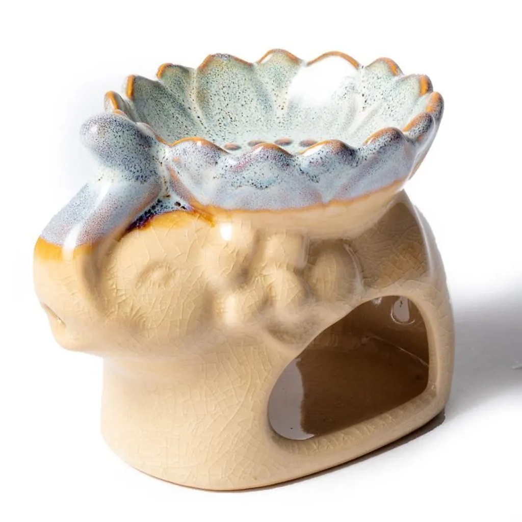 Brûleur cire à fondre et à huile éléphant naturel | 12.5x9x9cm