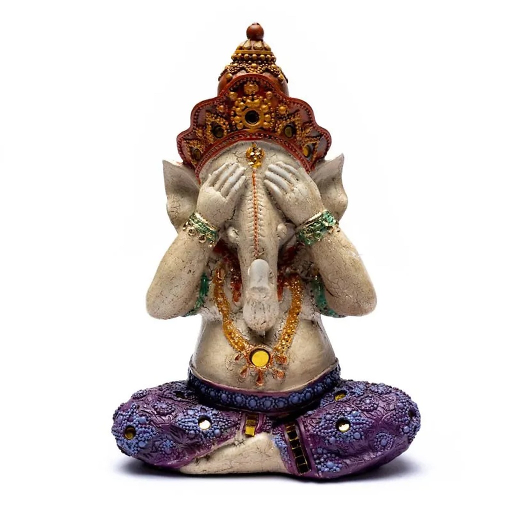 Statue de Ganesh Ne vois aucun mal | 15x10x21 cm