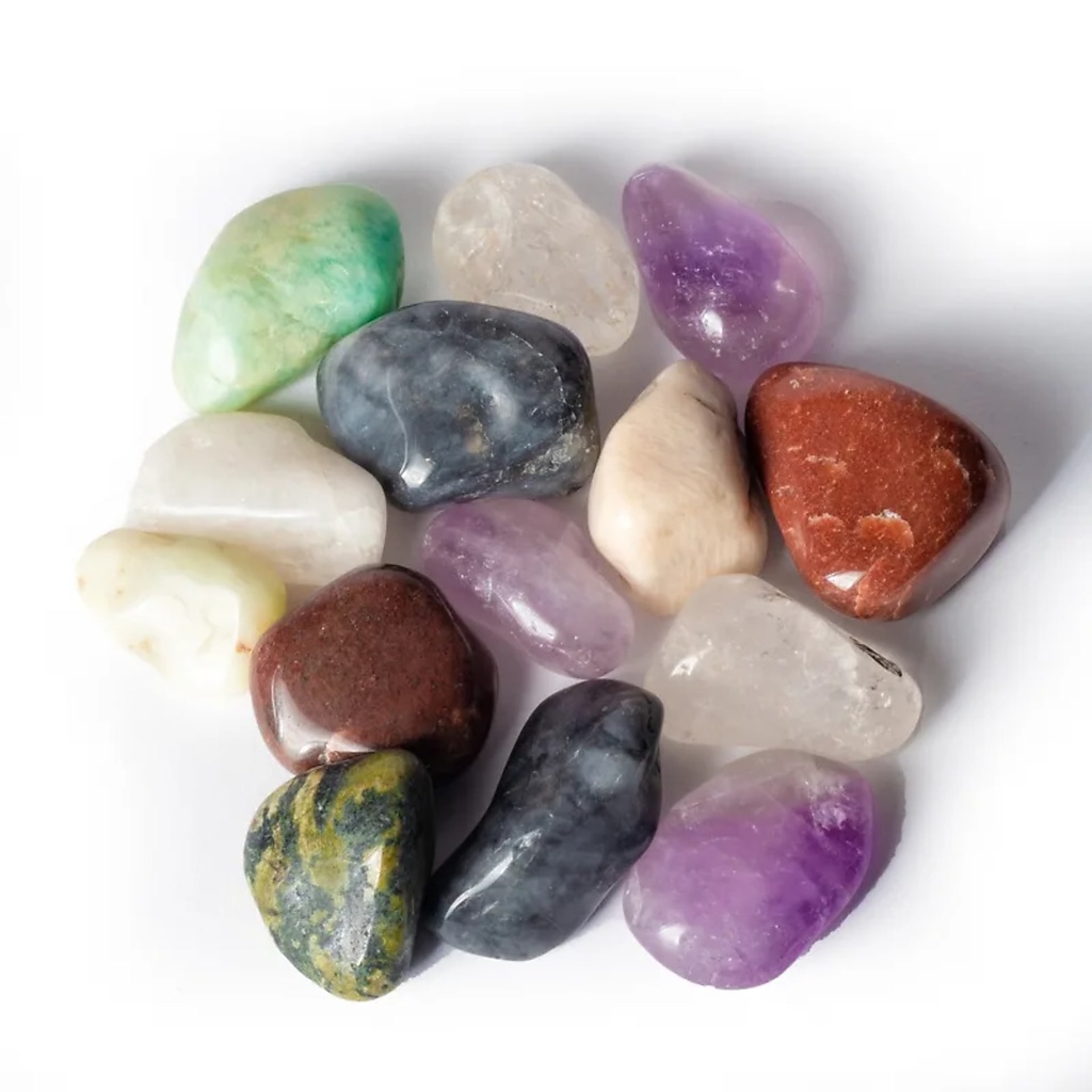 Mix pierres polies Brésil qualité A | ±3-5cm; ±5000g